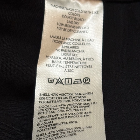 Maeve by Anthropologie Black High Waist Wide Leg Ankle Pants Linen Blend Size 33 - Picture 10 of 11